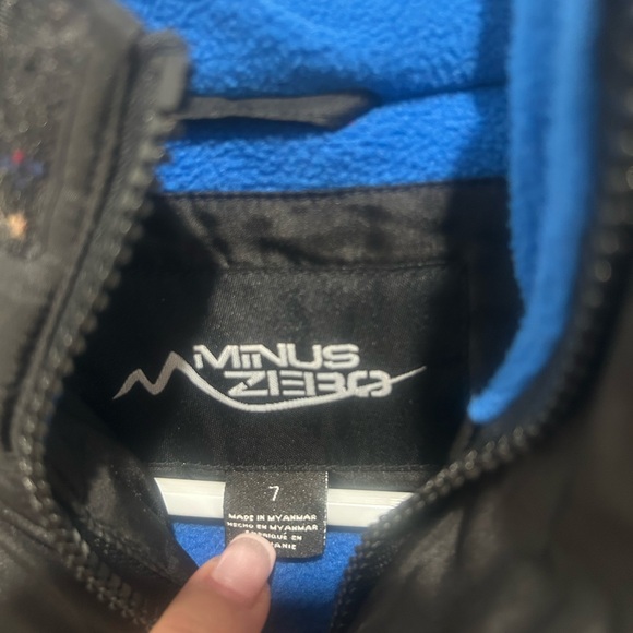 Kids Black Jacket with Blue Lining - Picture 3 of 4